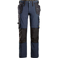 Snickers 6271 AllroundWork Full Stretch Trousers Holster Pockets Navy - Black Size 158 (W41xL35inch)