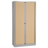 Bisley Euro Tambour for A4 W1000xD430xH1980mm 4 Shelves Silver Maple ET410/19.MP arn Bisley Euro Tambour for A4 W1000xD430xH1980mm 4 Shelves Silver Maple ET410/19.MP arn