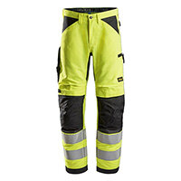 Snickers 6332 LiteWork High-Vis Work Trousers Class 2 Size 250 (W35xL37inch) Yellow & Black Snickers 6332 LiteWork High-Vis Work Trousers Class 2 Size 250 (W35xL37inch) Yellow & Black