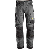 Snickers 6351 AllroundWork Stretch Loose fit Work Trousers Steel Grey - Black Size 204 (W36xL28inch)