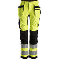 Snickers 6730 AllroundWork, Women's High-Vis Trousers+ Holster Pockets Class 2 High Visibility Yellow - Black Size: 18 (W27xL29inch) Snickers 6730 AllroundWork, Women's High-Vis Trousers+ Holster Pockets Class 2 High Visibility Yellow - Black Size: 18 (W27xL29inch)