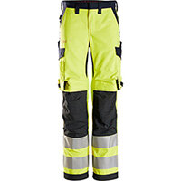 Snickers 6760 ProtecWork, Women's Trouser, High-Vis Class 2 High Visibility Yellow - Navy Size: 76 (W28xL33inch)