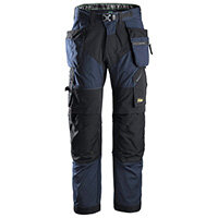 Snickers 6902 FlexiWork Work Trousers With Holster Pockets Size 192 (W31xL28inch) Navy & Black