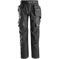 Snickers 6923 FlexiWork Floorlayer Trousers+ Holster Pockets Black Size 192 (W31xL28inch)