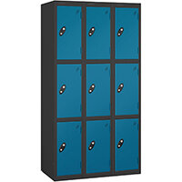 Probe 3 Door Locker Cam Lock ACTIVECOAT W305xD305xH1780mm Nest Of 3 Black Body Blue Door 7 Year Warranty