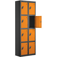 Probe 4 Door Locker Cam Lock ACTIVECOAT W305xD305xH1780mm Nest Of 2 Black Body Orange Door 7 Year Warranty