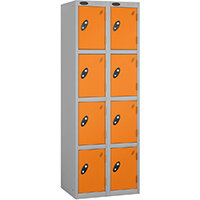 Probe 4 Door Locker Cam Lock ACTIVECOAT W305xD305xH1780mm Nest Of 2 Silver Body Orange Door 7 Year Warranty