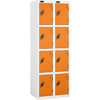 Probe 4 Door Locker Cam Lock ACTIVECOAT W305xD305xH1780mm Nest Of 2 White Body Orange Door 7 Year Warranty