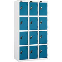 Probe 4 Door Locker Cam Lock ACTIVECOAT W305xD305xH1780mm Nest Of 3 White Body Blue Door 7 Year Warranty