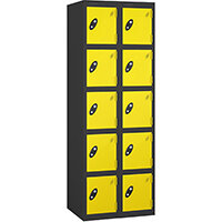 Probe 5 Door Locker Cam Lock ACTIVECOAT W305xD305xH1780mm Nest Of 2 Black Body Lemon Door