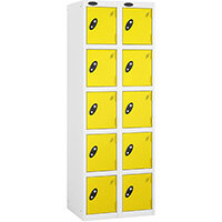 Probe 5 Door Locker Cam Lock ACTIVECOAT W305xD305xH1780mm Nest Of 2 White Body Lemon Door 7 Year Warranty