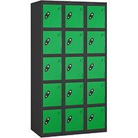 Probe 5 Door Locker Cam Lock ACTIVECOAT W305xD305xH1780mm Nest Of 3 Black Body Green Door