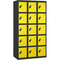 Probe 5 Door Locker Cam Lock ACTIVECOAT W305xD305xH1780mm Nest Of 3 Black Body Lemon Door 7 Year Warranty