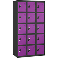 Probe 5 Door Locker Cam Lock ACTIVECOAT W305xD305xH1780mm Nest Of 3 Black Body Lilac Door 7 Year Warranty