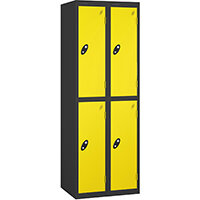Probe 2 Door Locker Cam Lock ACTIVECOAT W305xD380xH1780mm Nest Of 2 Black Body Lemon Door 7 Year Warranty