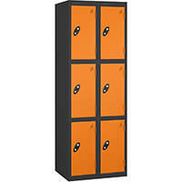 Probe 3 Door Locker Cam Lock ACTIVECOAT W305xD380xH1780mm Nest Of 2 Black Body Orange Door 7 Year Warranty