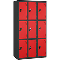 Probe 3 Door Locker Cam Lock ACTIVECOAT W305xD380xH1780mm Nest Of 3 Black Body Red Door 7 Year Warranty