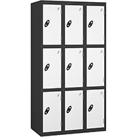 Probe 3 Door Locker Cam Lock ACTIVECOAT W305xD380xH1780mm Nest Of 3 Black Body White Door 7 Year Warranty