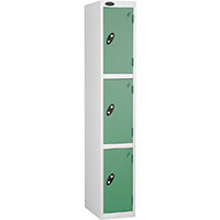 Probe 3 Door Locker Cam Lock ACTIVECOAT W305xD380xH1780mm White Body Jade Door 7 Year Warranty
