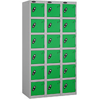 Probe 6 Door Locker Cam Lock ACTIVECOAT W305xD380xH1780mm Nest Of 3 Silver Body Green Door 7 Year Warranty