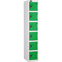Probe 6 Door Locker Cam Lock ACTIVECOAT W305xD380xH1780mm White Body Green Door 7 Year Warranty
