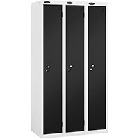 Probe 1 Door Locker Cam Lock ACTIVECOAT W305xD460xH1780mm Nest Of 3 White Body Black Door 7 Year Warranty