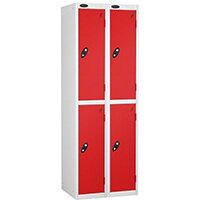 Probe 2 Door Locker Cam Lock ACTIVECOAT W305xD460xH1780mm Nest Of 2 White Body Red Door 7 Year Warranty