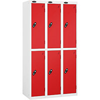 Probe 2 Door Locker Cam Lock ACTIVECOAT W305xD460xH1780mm Nest Of 3 White Body Red Door 7 Year Warranty