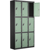 Probe 3 Door Locker Cam Lock ACTIVECOAT W305xD460xH1780mm Nest Of 3 Black Body Jade Door 7 Year Warranty