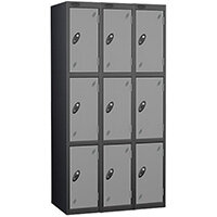 Probe 3 Door Locker Cam Lock ACTIVECOAT W305xD460xH1780mm Nest Of 3 Black Body Silver Door 7 Year Warranty