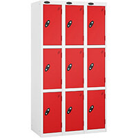 Probe 3 Door Locker Cam Lock ACTIVECOAT W305xD460xH1780mm Nest Of 3 White Body Red Door 7 Year Warranty