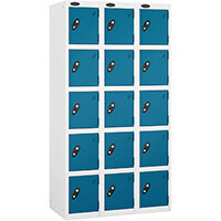 Probe 5 Door Locker Cam Lock ACTIVECOAT W305xD460xH1780mm Nest Of 3 White Body Blue Door 7 Year Warranty