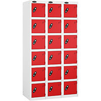 Probe 6 Door Locker Cam Lock ACTIVECOAT W380xD380xH1780mm Nest Of 3 White Body Red Door 7 Year Warranty