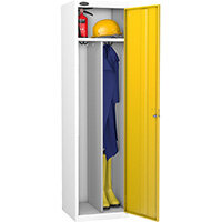 Probe Clean & Dirty Locker Cam Lock ACTIVECOAT W460xD460xH1780mm Smoke White Body Yellow Door 7 Year Warranty