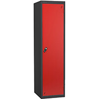 Probe Police Locker Double Coat Hook Cam Lock ACTIVECOAT W460xD550xH1780mm Metallic Black Body Red Door 7 Year Warranty