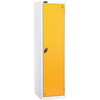 Probe Police Locker Double Coat Hook Cam Lock ACTIVECOAT W460xD550xH1780mm Smoke White Body Yellow Door 7 Year Warranty