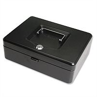 Cash Box 10 Inch Key Lockable 250mm Black 2 Keys Removable Coin Tray Cash Box 10 Inch Key Lockable 250mm Black 2 Keys Removable Coin Tray