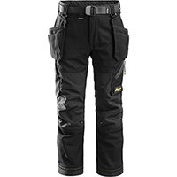 Snickers 7505 FlexiWork, Junior Trousers Black Size: 128