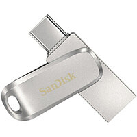 SanDisk Ultra Dual Drive Luxe USB flash drive 128 GB USB Type-A / USB Type-C 3.2 Gen 1 (3.1 Gen 1) Stainless steel