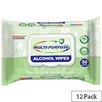 Germisept Multipurpose 75% Alcohol Wipes 50 Wipes Per Pack (12 Pack) Germisept Multipurpose 75% Alcohol Wipes 50 Wipes Per Pack (12 Pack)