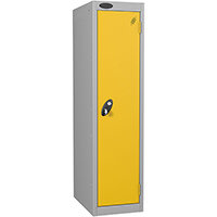 Probe 1 Door Low Locker Hasp & Staple Lock ACTIVECOAT W305xD305xH1210mm Silver Body Yellow Door