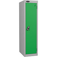 Probe 1 Door Low Locker Hasp & Staple Lock Extra Depth ACTIVECOAT W305xD460xH1210mm Silver Body Green Door