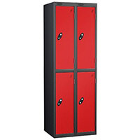 Probe 2 Door Locker Cam Lock ACTIVECOAT W305xD305xH1780mm Nest of 2 Black Body Red Door 7 Year Warranty