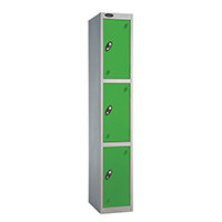 Probe 3 Door Locker Cam Lock ACTIVECOAT W305xD460xH1780mm Silver Body Green Door 7 Year Warranty
