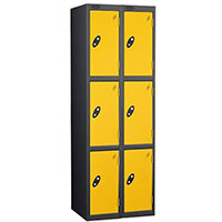 Probe 3 Door Locker Cam Lock ACTIVECOAT W305xD305xH1780mm Nest of 2 Black Body Yellow Door