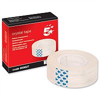 Office Crystal Easy Tear Tape Roll 19mm x 33m Box 5 Star