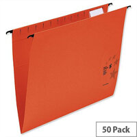 Foolscap Red Suspension Files with Wrapover Bar Tabs and Inserts 5 Star Pack 50