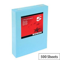 5 Star Medium Blue A4 Paper Multifunctional Ream-Wrapped 80gsm 500 Sheets 