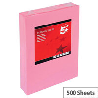 5 Star A4 Medium Pink Paper Multifunctional Ream-Wrapped 80gsm 500 Sheets 