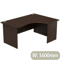 Radial Office Desk Panelled Right Hand W1600xD1200xH725mm Dark Walnut Ashford Radial Office Desk Panelled Right Hand W1600xD1200xH725mm Dark Walnut Ashford